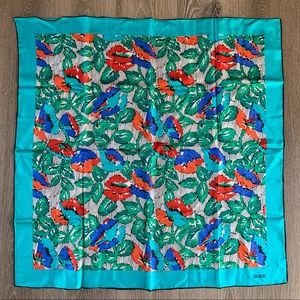 Vintage bill blass multicolor floral silk scarf